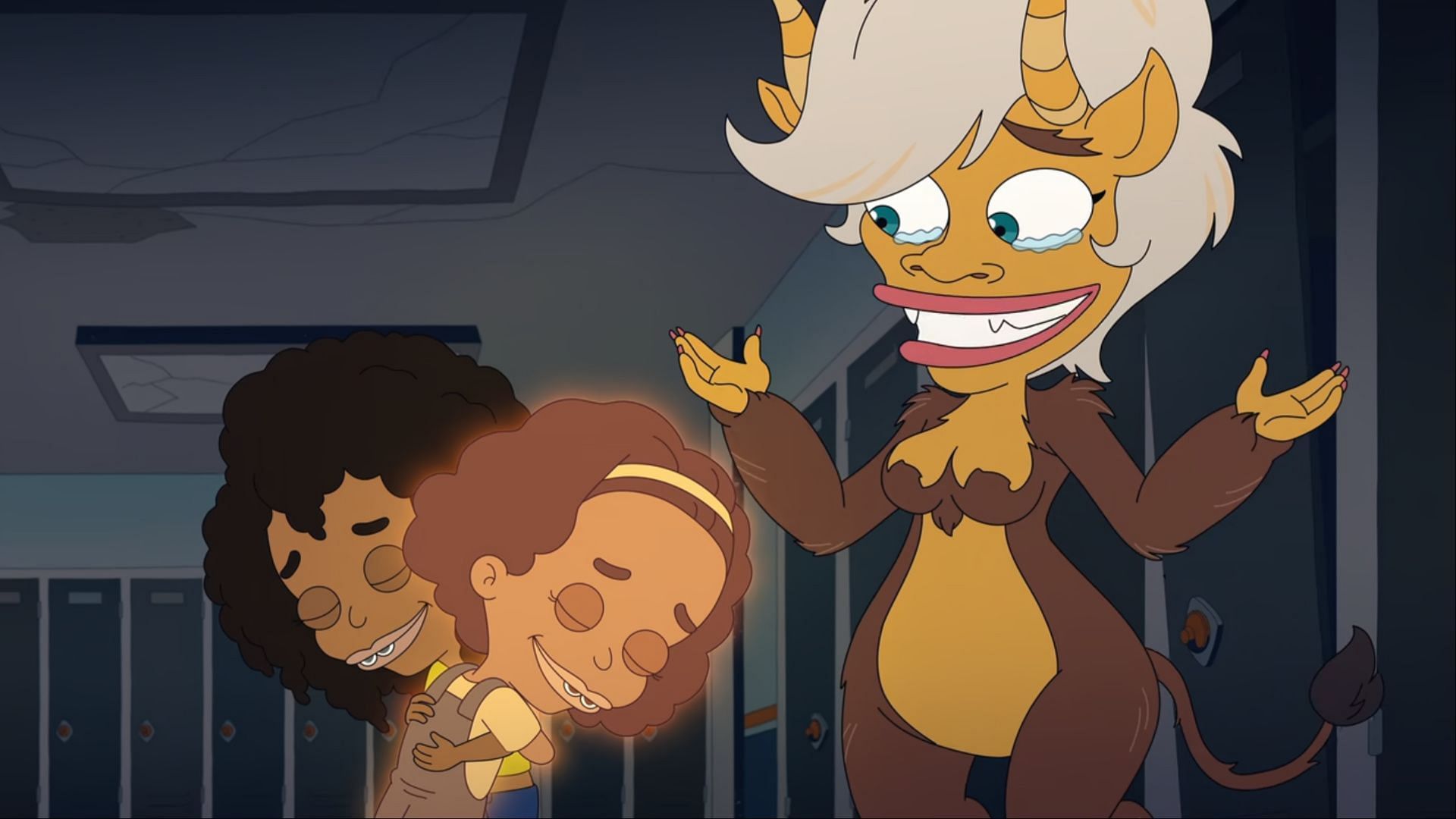 Missy embraces her younger self while Connie looks on. (Image via Netflix)